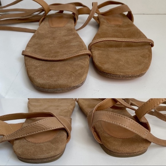 Doen 6 Gladiator Sandals Leather Calf Wrap Tie - Picture 2 of 7